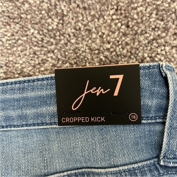 JEN7 by 7 For All Mankind Women's Cropped Kick Jeans Blue Size 18 - NWT $109 - Picture 14 of 16